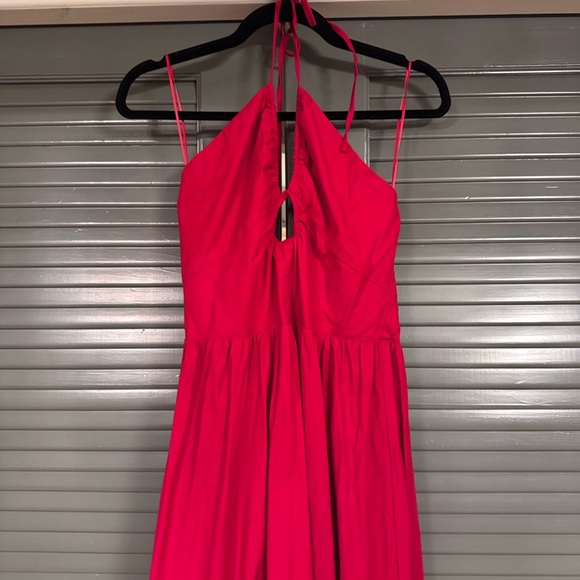 Reformation Stassie Halter Neck Dress in Red - Picture 5 of 8